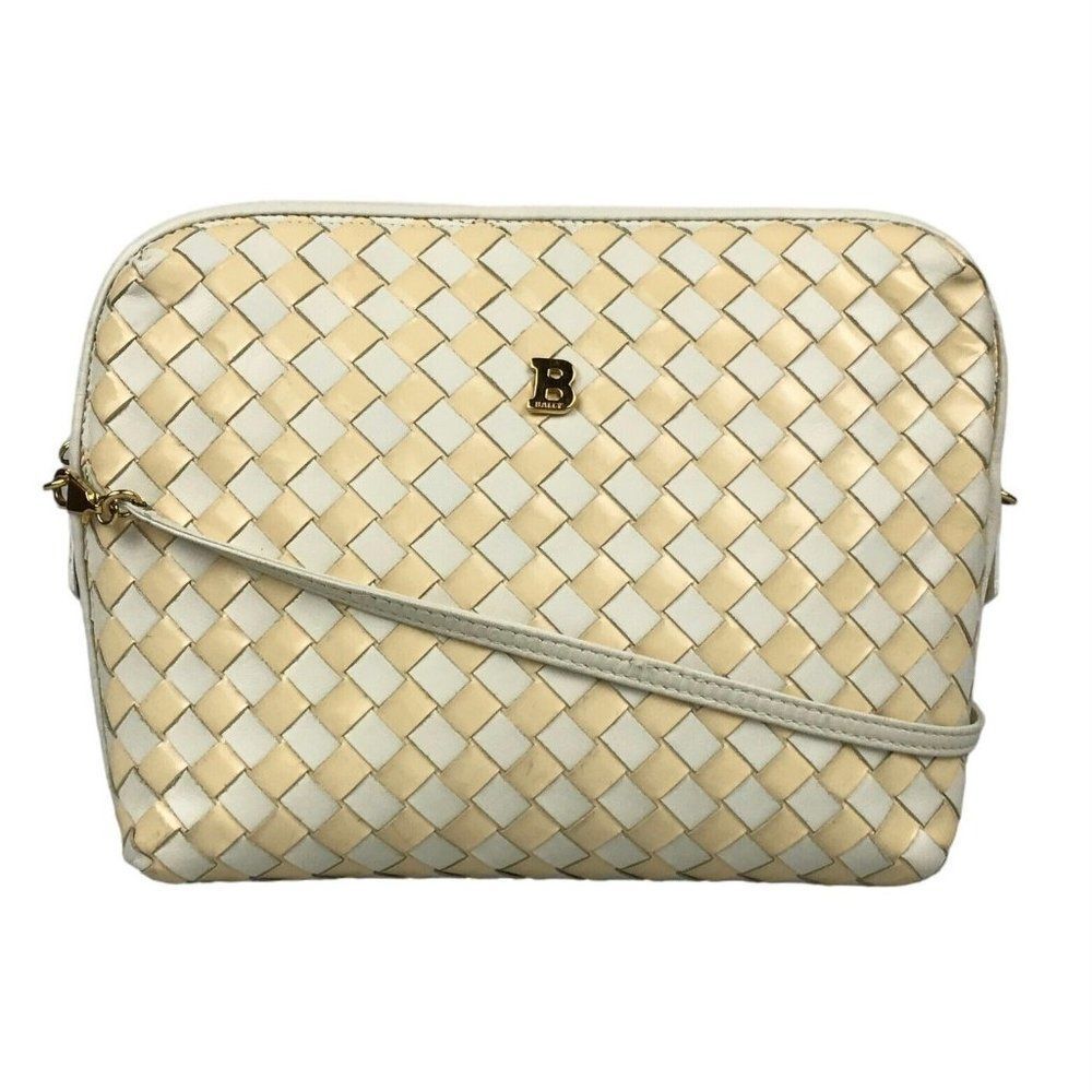 Bally Crossbody Bag Beige Leather